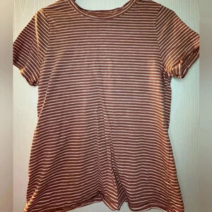 Sonoma pink‎ white striped short sleeve casual tee shirt juniors teens medium
